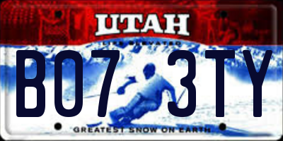 UT license plate B073TY