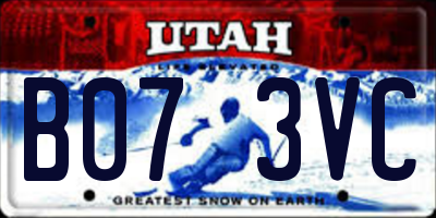 UT license plate B073VC