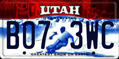 UT license plate B073WC