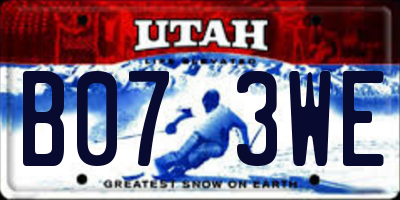 UT license plate B073WE