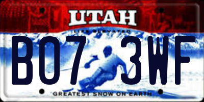 UT license plate B073WF