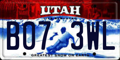 UT license plate B073WL
