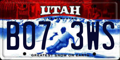 UT license plate B073WS