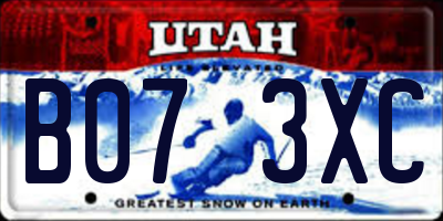 UT license plate B073XC