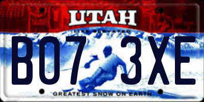 UT license plate B073XE