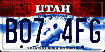 UT license plate B074FG