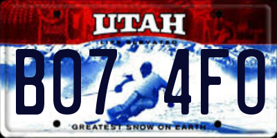 UT license plate B074FO