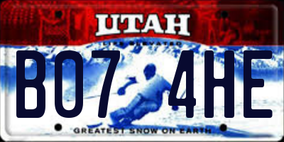 UT license plate B074HE