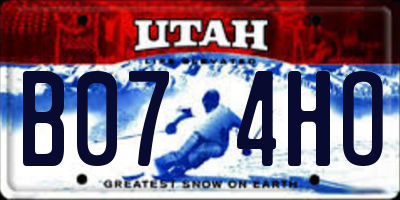UT license plate B074HO