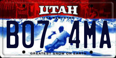UT license plate B074MA