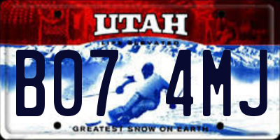 UT license plate B074MJ