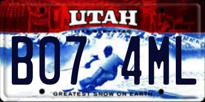 UT license plate B074ML