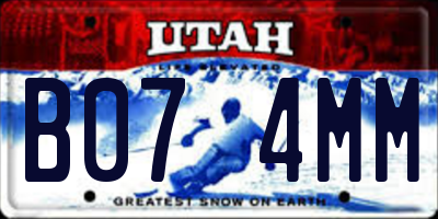 UT license plate B074MM