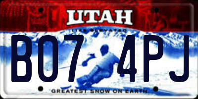 UT license plate B074PJ