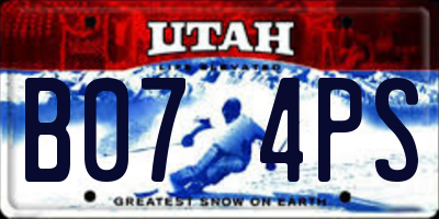 UT license plate B074PS