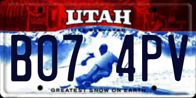UT license plate B074PV