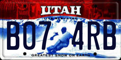 UT license plate B074RB