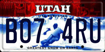 UT license plate B074RU