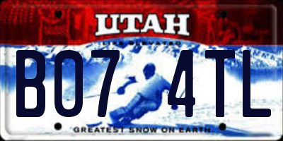 UT license plate B074TL