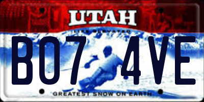 UT license plate B074VE