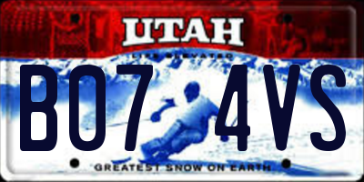 UT license plate B074VS