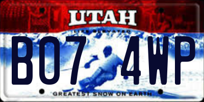UT license plate B074WP