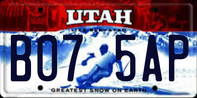 UT license plate B075AP