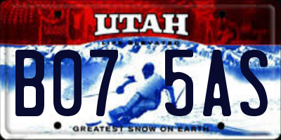 UT license plate B075AS