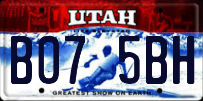 UT license plate B075BH