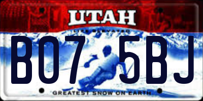 UT license plate B075BJ