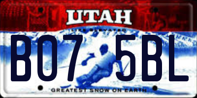 UT license plate B075BL