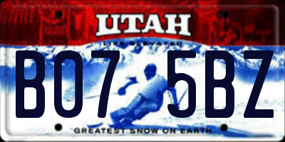 UT license plate B075BZ