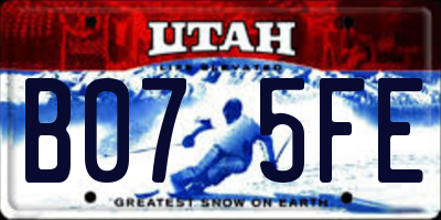 UT license plate B075FE