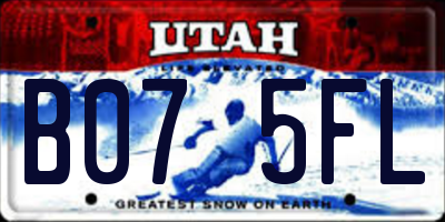 UT license plate B075FL