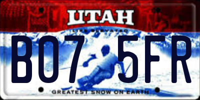 UT license plate B075FR