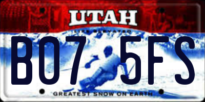 UT license plate B075FS
