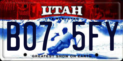 UT license plate B075FY