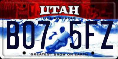 UT license plate B075FZ