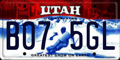 UT license plate B075GL