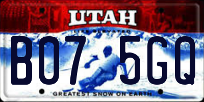 UT license plate B075GQ