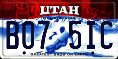 UT license plate B075IC