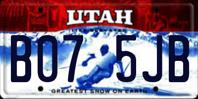 UT license plate B075JB