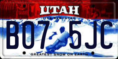 UT license plate B075JC