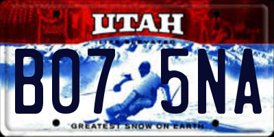 UT license plate B075NA