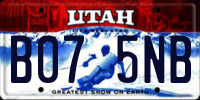 UT license plate B075NB