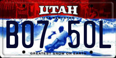 UT license plate B075OL
