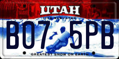 UT license plate B075PB