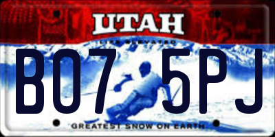 UT license plate B075PJ