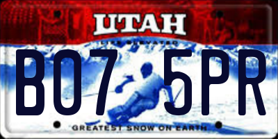 UT license plate B075PR