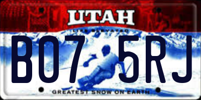 UT license plate B075RJ